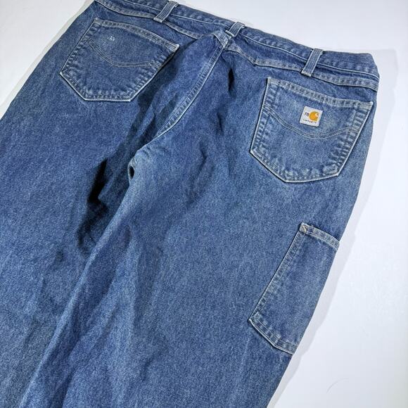 Carhartt FR Denim Utility Jeans 42x32 Blue Fire Resistant Work Pants Distressed - Picture 8 of 13